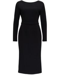 Dolce & Gabbana Crepe Midi Dress - Black