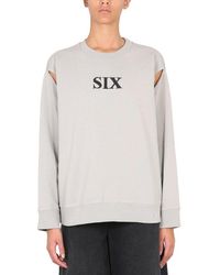 MM6 by Maison Martin Margiela - Slogan-printed Cut-out Detail Sweater - Lyst