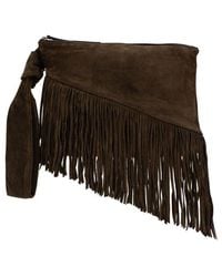 Isabel Marant - Faro Logo-Debossed Fringed Clutch Bag - Lyst