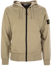 Stone Island - Sweatshirt With Zip And Drawstring Hood - Lyst
