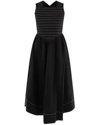 Ganni - Washed Stretch Smock Midi Dress - Lyst