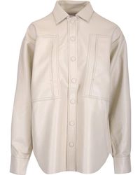 Agolde Faux-leather Single-breasted Shirt - White