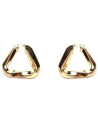 Bottega Veneta Twist Triangle Gold Vermeil Hoop Earrings in 