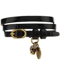 Alexander McQueen Wrap Skull Charm Bracelet - Black