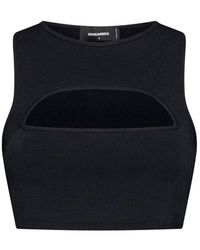 DSquared² - Cut-out Viscose-blend Top - Lyst