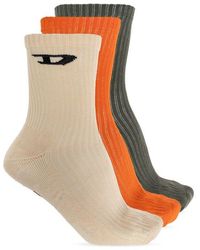 DIESEL - Three-Pack Socks Skm-D-Crew-Sport-Socks - Lyst