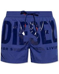 DIESEL - Bmbx-ken Logo Printed Drawstring Swim Shorts - Lyst