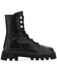 Nicholas Kirkwood Pearlogy Lace-up Combat Boots - Black