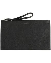 Orciani - Logo Lettering Zipped Clutch Bag - Lyst
