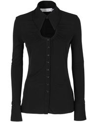 Proenza Schouler - Long Sleeve Jersey Button Top - Lyst