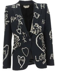 McQueen - Embellished Single-Breasted Blazer - Lyst