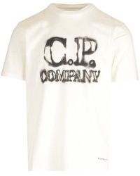 C.P. Company - Faded Logo-printed Crewneck T-shirt - Lyst
