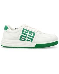Givenchy - G4 White And Green Sneakers With Contrasting Heel Tab And 4g Logo In Leather - Lyst