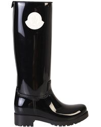 Moncler Logo Patch Boots - Black