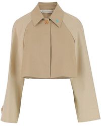 Palm Angels - Palm Plaque Cropped Trench Coat - Lyst