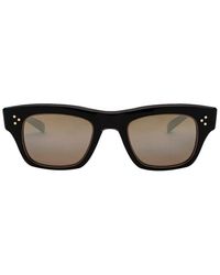 Garrett Leight Rectangular Frame Sunglasses - Black