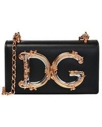 Dolce & Gabbana Dg Girls Small Leather Shoulder Bag - Black