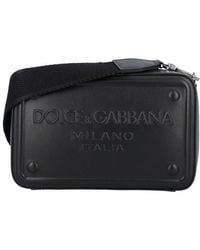 Dolce & Gabbana Embossed Logo Cross-body Bag - Black
