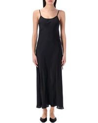 RECTO. Drapery Neckline Slip Dress in Black | Lyst