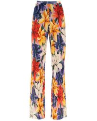 Etro - Floral Pleated Chiffon Pants - Lyst