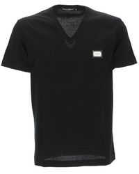 Dolce & Gabbana - T-Shirt V-Neck T-Shirt - Lyst