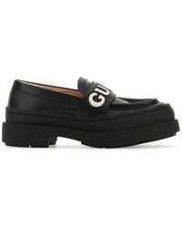Gucci - Logo Leather Loafers - Lyst
