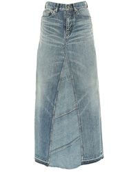 women's maxi denim skirts