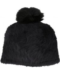 Max Mara Nada Fur Pom Pom Beanie - Black