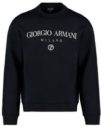 Giorgio Armani - Embroidered Logo Crew-neck Sweatshirt - Lyst