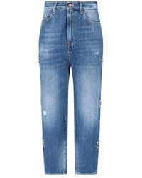 Washington DEE-CEE U.S.A. - Stud Embellished Distressed Jeans - Lyst