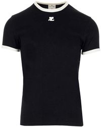 Courreges - Bumpy Contrast Crewneck T-shirt - Lyst