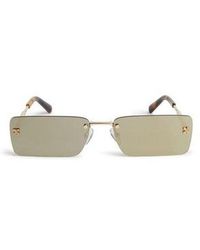 Volcanite Rectangular Sunglasses in Blue - Off White