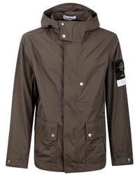Stone Island - Compass-Badge Hooded Jacket - Lyst