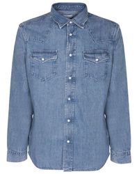Woolrich - Long-sleeved Buttoned Denim Shirt - Lyst