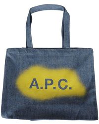 A.P.C. - Logo Printed Large Tote Bag - Lyst