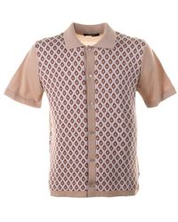 Tagliatore - Jacquard Short-sleeved Knit Polo Shirt - Lyst
