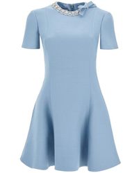 Valentino - Embellished Short-sleeved Mini Dress - Lyst