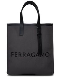 Ferragamo - Grey Canvas Bag - Lyst