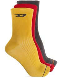 DIESEL - Three-Pack Socks Skm-D-Tennis-Crew - Lyst