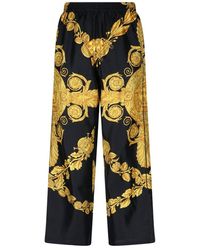 Versace - Baroque Pattern Wide-leg Pants - Lyst