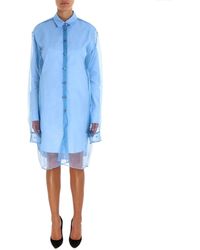 Y. Project Sheer Detail Shirt Dress - Blue