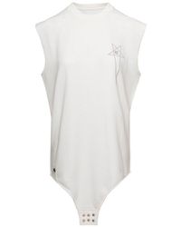 Rick Owens - 'Sl Body' Long Tank Top With Pentagram Embroidery And - Lyst