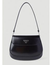 Prada - Cleo Brand-plaque Brushed Leather Shoulder Bag - Lyst