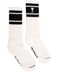 Ami Paris - Paris Logo Intarsia Ribbed Socks - Lyst