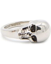 Alexander McQueen - Skull Logo Engraved Ring - Lyst