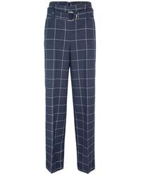 Liu Jo - Pantaloni Check A Vita Alta Blu - Lyst