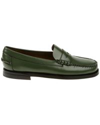 Sebago Round Toe Slip-on Loafers - Green