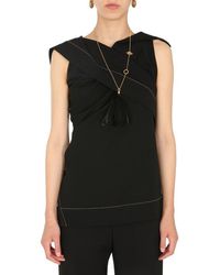 Jil Sander - Top With Straight Neck And Draping - Lyst