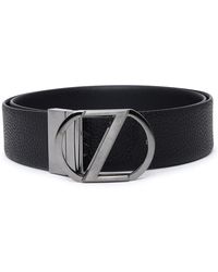 Zegna Leather Belt - Black