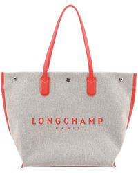 Longchamp - Roseau Large Canvas Tote Bag - Lyst